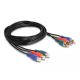 Delock RCA RGB bővítő kábel 3 db. apa - 3 db. anya, 1 m (85390)
