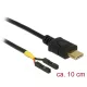 Delock Kábel USB Type-C  apa > 2 x tüskesori csatlakozó, anya, különálló teljesítmény, 10 cm