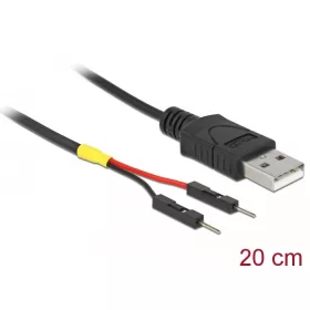   Delock A-típusú USB tápkábel 2 db. különálló tűfejes apa véggel hossza 20 cm (85401)