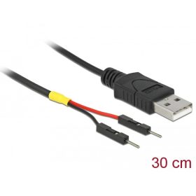   Delock A-típusú USB tápkábel 2 db. különálló tűfejes apa véggel hossza 30 cm (85402)