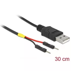   Delock A-típusú USB tápkábel 2 db. különálló tűfejes apa véggel hossza 30 cm (85402)