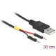 Delock A-típusú USB tápkábel 2 db. különálló tűfejes apa véggel hossza 30 cm (85402)