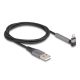 Delock Adat és töltő kábel A-típusú USB - Lightning  iPhone , iPad , iPod  eszközökhöz hajlított álló funkcióval, fekete és 1,5 m ...