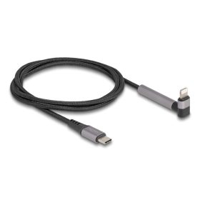   Delock Adat és töltő kábel USB Type-C  - Lightning  iPhone , iPad , iPod  eszközökhöz hajlított álló funkcióval, fekete és 1,5 m hosszú, ...
