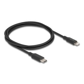   Delock Vékony, adat és töltő kábel USB Type-C  - Lightning  iPhone , iPad , iPod  eszközökhöz, fekete 1 m Mfi (85410)
