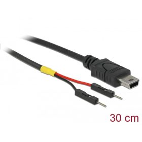  Delock Mini-B típusú USB tápkábel 2 db. különálló tűfejes apa véggel hossza 30 cm (85414)