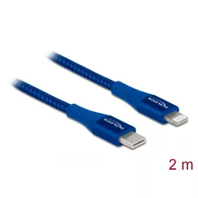   Delock Adat- és töltőkábel USB Type-C  - Lightning  iPhone , iPad  és iPod  készülékhez kék 2 m MFi