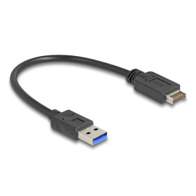   Delock USB 10 Gbps kábel E-típusú A kulcsos USB 20 tűs apa   A-típusú USB apa 30 cm (85449)
