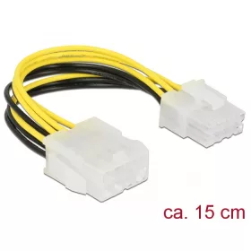   Delock Bovítokábel Tápellátás 8 érintkezos EPS dugó > hüvely 15 cm