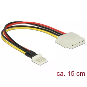   Delock Tápkábel, 4 tűs Floppy-csatlakozódugó > 4 tűs Molex-csatlakozóhüvely, 15 cm (85456)