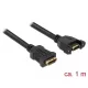 Delock Kábel, HDMI-A hüvely > HDMI-A hüvely, panelrögzítés, 4K 30 Hz 1 m (85466)