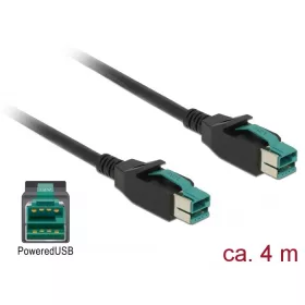   Delock PoweredUSB kábel apa 12 V > PoweredUSB apa 12 V 4 m, POS nyomtatókhoz és csatlakozókhoz