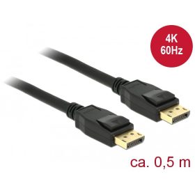   DeLock 85506 Displayport 1.2 apa > Displayport apa 0,5m fekete