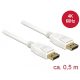 DeLock 85507 Displayport 1.2 apa > Displayport apa 0,5m fehér