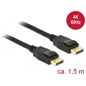   DeLock 85508 Displayport 1.2 apa > Displayport apa 1,5m fekete
