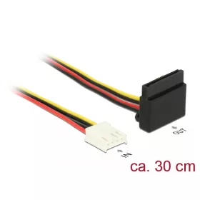   Delock 4 tűs Floppy-csatlakozóhüvely > 15 tűs SATA-csatlakozóhüvely tápkábel 30 cm (85510)