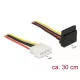 Delock 15 tűs SATA tápkábel anya > 4 tűs fém Molex apa 30 cm (85513)