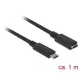 Delock USB 3.1 (Gen 1) Hosszabbítókábel [1x USB-C™ dugó - 1x USB-C™ alj] 1.00 m Fekete