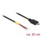 Delock USB 2.0-s kábel Micro-B-csatlakozódugóval > 2 db nyitott vezetékkel, 20 cm Raspberry Pi (85541)