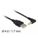 Delock USB > DC 4,0 x 1,7 mm apa 90°  tápkábel 1.5 m (85544)