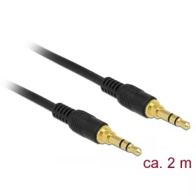   Delock Sztereó Jack Kábel 3,5 mm 3 tűs férfi > férfi 2 m fekete