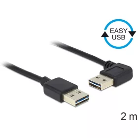   Delock EASY USB 2.0 Type-A -> Type-A kábel 2m fekete (85557)