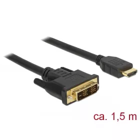 Delock 85583 DVI 18+1 > HDMI-A kábel, 1.5m, fekete