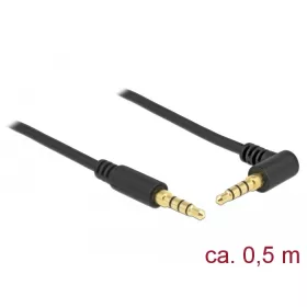   Delock sztereó Jack Kábel 3,5 mm 4 pin apa > apa 1m fekete (85607)