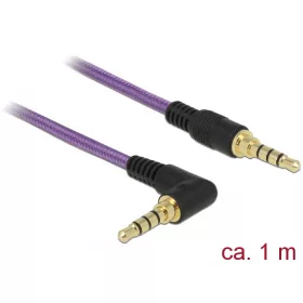   Delock Sztereó Jack Kábel 3,5 mm 4 pin apa > apa 1m lila (85611)