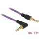 Delock Sztereó Jack Kábel 3,5 mm 4 pin apa > apa 1m lila (85611)