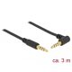 Delock Sztereó Jack Kábel 3,5 mm 4 tűs férfi > férfi szögben hajlított 1m fekete