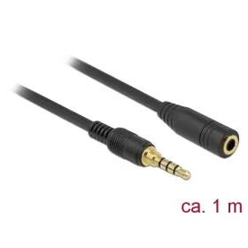   Delock sztereó jack hosszabbító kábel 3,5 mm 4 pin apa > anya 1m fekete (85629)