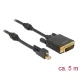 Delock Kábel mini Displayport 1.2-dugós csatlakozó csavarral > DVI-csatlakozódugó 4K 30 Hz aktív 5 m (85637)