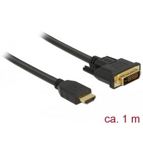   Delock 85652 HDMI male to DVI 24+1 male kétirányú kábel, 1m