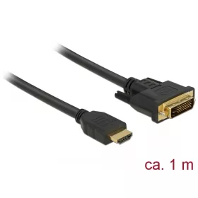   Delock 85652 HDMI male to DVI 24+1 male kétirányú kábel, 1m