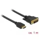Delock 85652 HDMI male to DVI 24+1 male kétirányú kábel, 1m