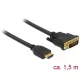 Delock HDMI - DVI 24+1 kétirányú kábel 1,5 m (85653)