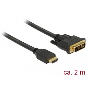   Delock 85654 HDMI male to DVI 24+1 male kétirányú kábel, 2m