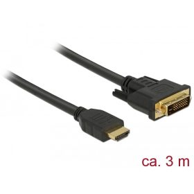  Delock 85655 HDMI male to DVI 24+1 male kétirányú kábel, 3m
