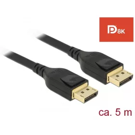   Delock 85663 DisplayPort kábel 8K 60 Hz, 5 m, DP 8K tanúsítvánnyal
