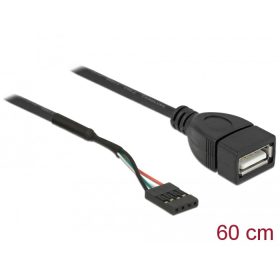   Delock USB 2.0-s csatlakozóhüvellyel ellátott kábel a 1 x USB 2.0 A-típusú csatlakozóhüvely, 60 cm (85671)