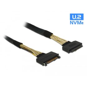   Delock U.2 SFF-8639-s bővítőkábel csatlakozódugóval > U.2 SFF-8639-s, csatlakozóhüvellyel, 0,5 m