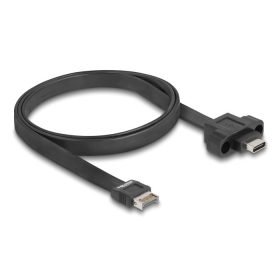   Delock USB 10 Gbps szalagkábelhez E-típusú A kulcsos 20 tűs apa csatlakozó - USB Type-C  anya rögzíthető csatlakozó, kábelhossz 75 cm ...