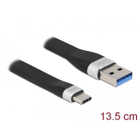   Delock USB-A - USB Type-C (USB 3.2 Gen 1) lapos kábel 13,5cm (85771)