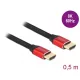 Delock Ultra nagy sebességű HDMI kábel 48 Gbps 8K 60 Hz piros 0,5 m tanúsítvánnyal