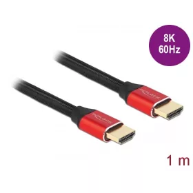   Delock Ultra nagy sebességű HDMI kábel 48 Gbps 8K 60 Hz piros 1 m tanúsítvánnyal