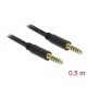 Delock 5 tűs apa-apa sztereó jack kábel 4,4 mm-es átmérő, 0,5 m hosszú fekete (85790)