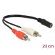 Delock 2 x RCA apa  >1 x 3,5 mm jack kábel 20 cm (85806)