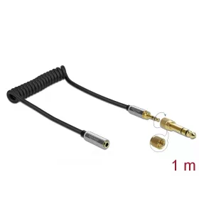   Delock Összecsavart kábelbővítmény 3,5 mm 3 tűs Sztereo Jack apa   Sztereo Jack anya 6,35 mm csavar (85831)