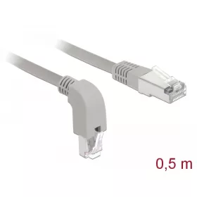   Delock Hálózati kábel RJ45 Cat.6 S/FTP, lefelé néző / egyenes 0,5 m